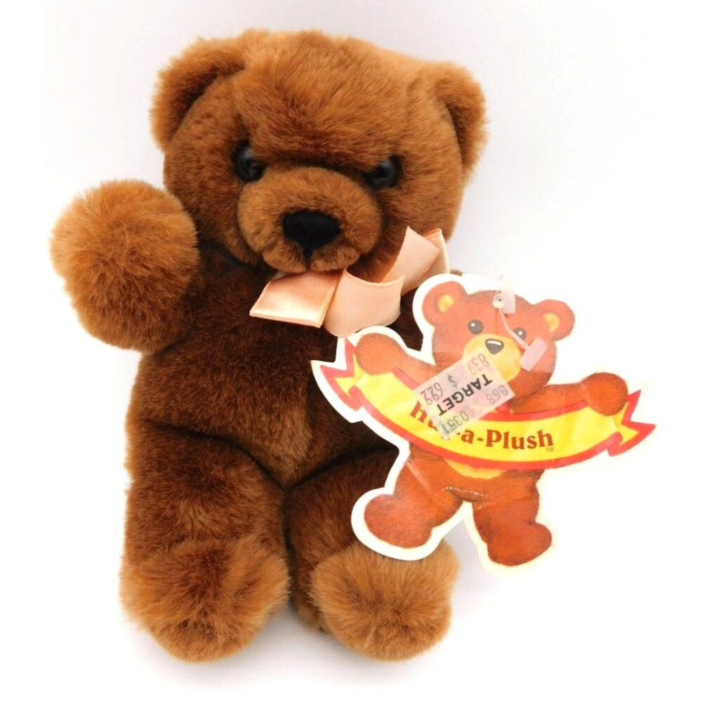 Vintage Commonwealth Hug a Plush Lush Brown Teddy Bear with Tag 1987 Korea